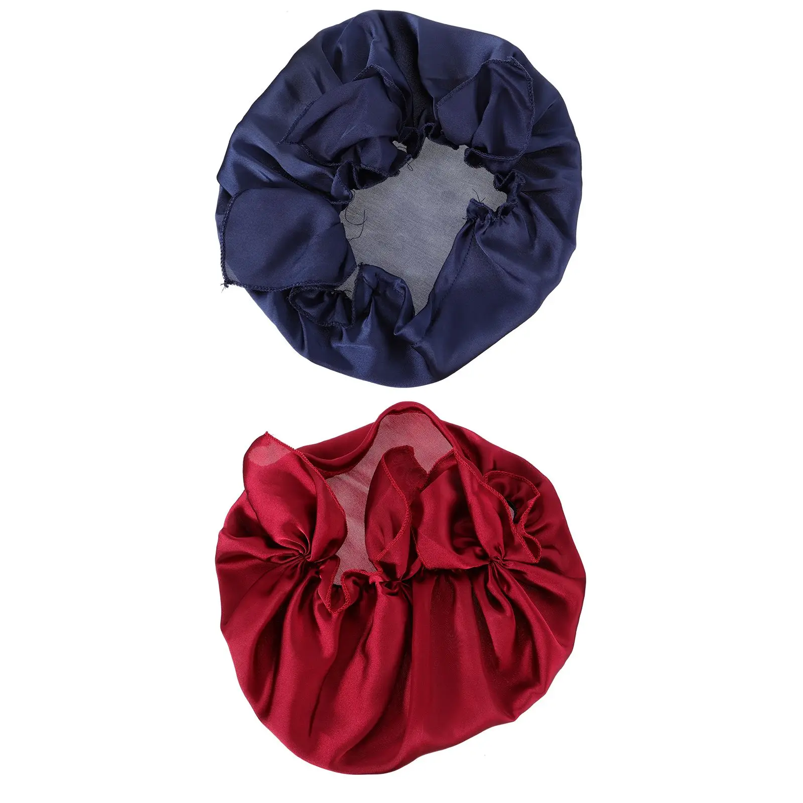 

2Pcs Satin Cap Elastic Hair Satin Sleep Cap Cover Night Hood Women Sleeping Hat Soft Breathable Anti Hair Breakage