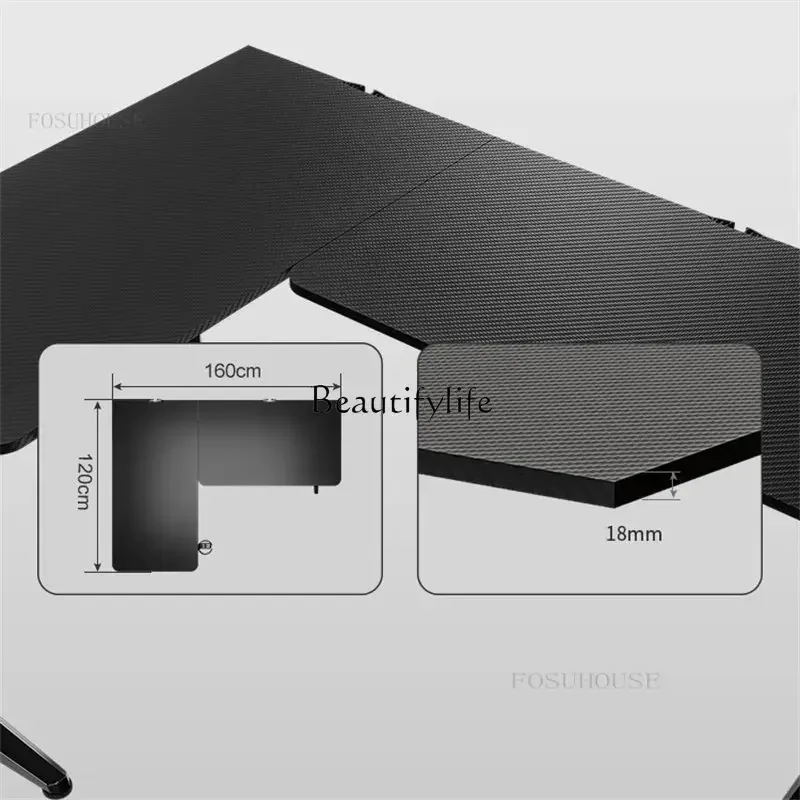 Легкие роскошные настольные компьютерные столы из углеродного волокна L-образный игровой стол Бытовой угловой компьютер