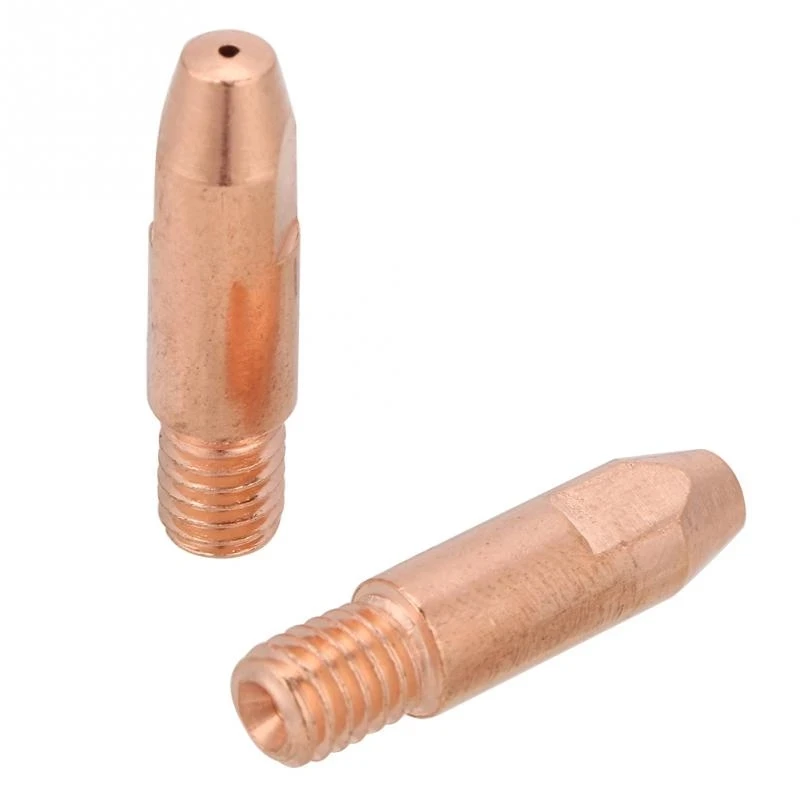 20pcs M6 0.8/1.0/1.2mm M6*28mm Copper Contact Tips Welding Nozzles for 24KD MIG/MAG Welding Torch Tip M6 For Binzel Gas Nozzle