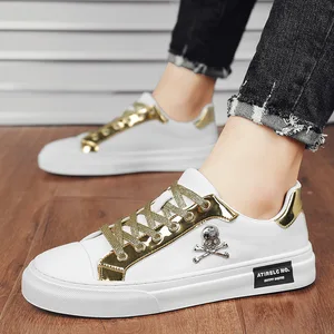 Schuh lässige Wohnungen Männer, Straßenstudien, Schädel, Modetrend, Tennis und Joggen, Büro, Sportschuhe für Männer 12 Hauptverkaufsschädel Tennis - №5