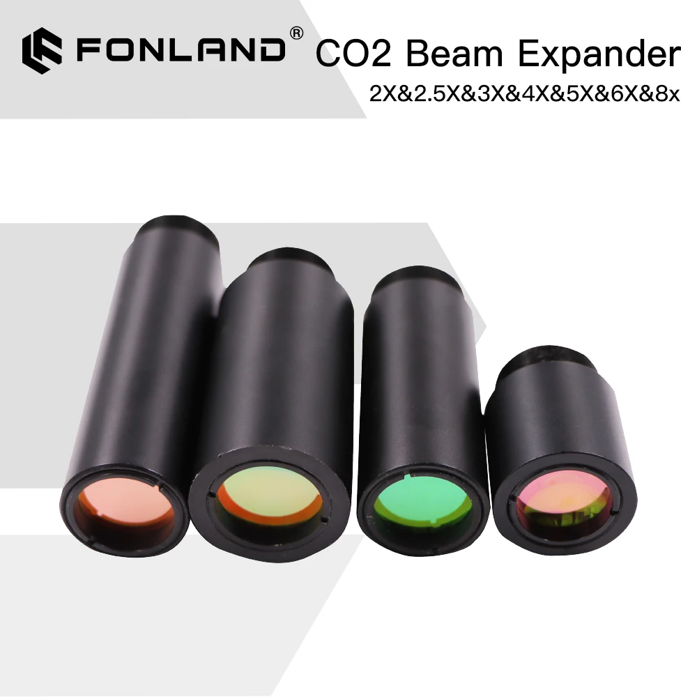 Fonland Laser Co2 10600nm Expansor de Feixe Laser 2x 2.5x 3x 4x 5x Galvanômetro Laser Marcação Lentes Óptica Feixe Expandir Peças
