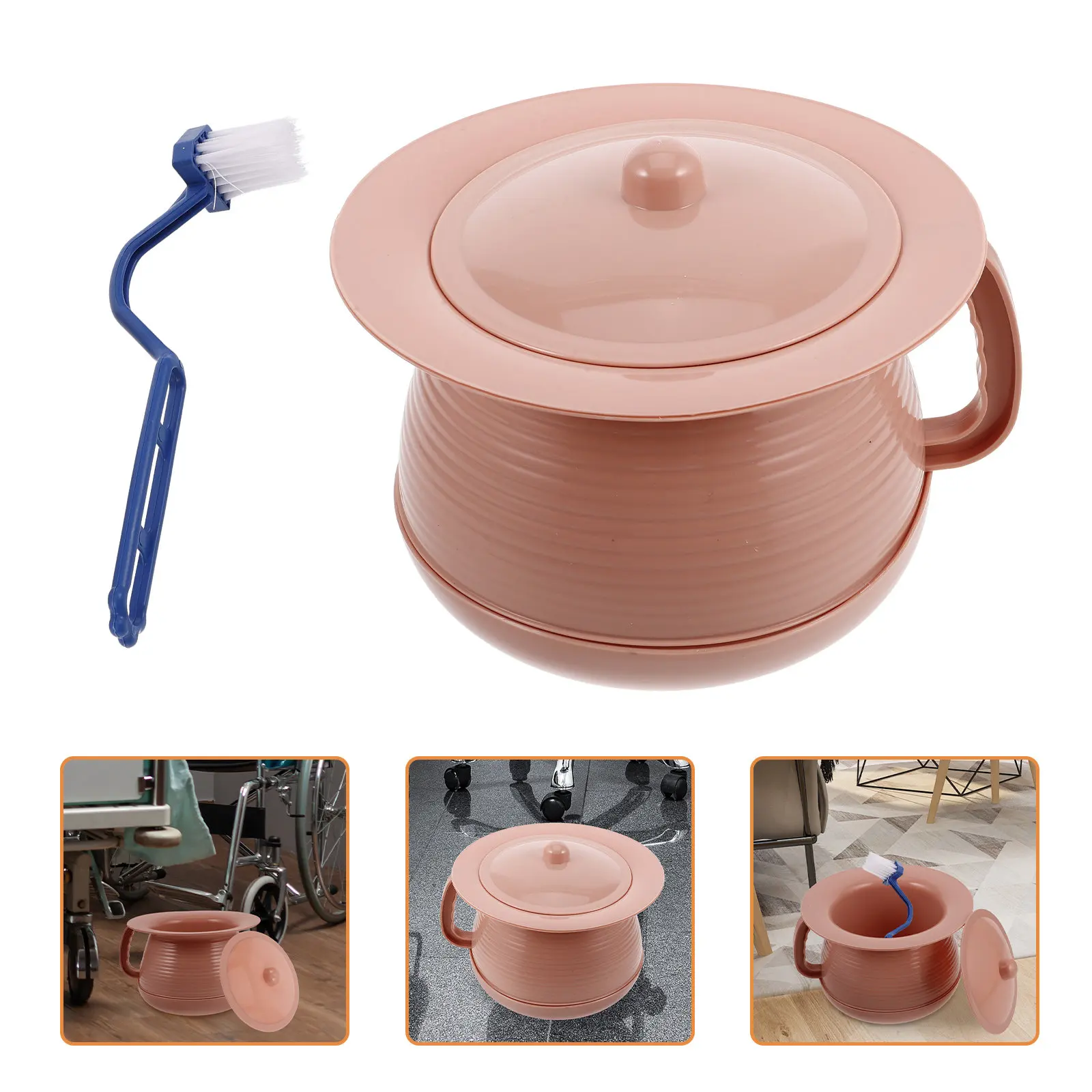 Portable Plastic Urinal Chamber Pot with Lid Large Capacity Bedside Urinal for Elderly Women Men Chamber Pots