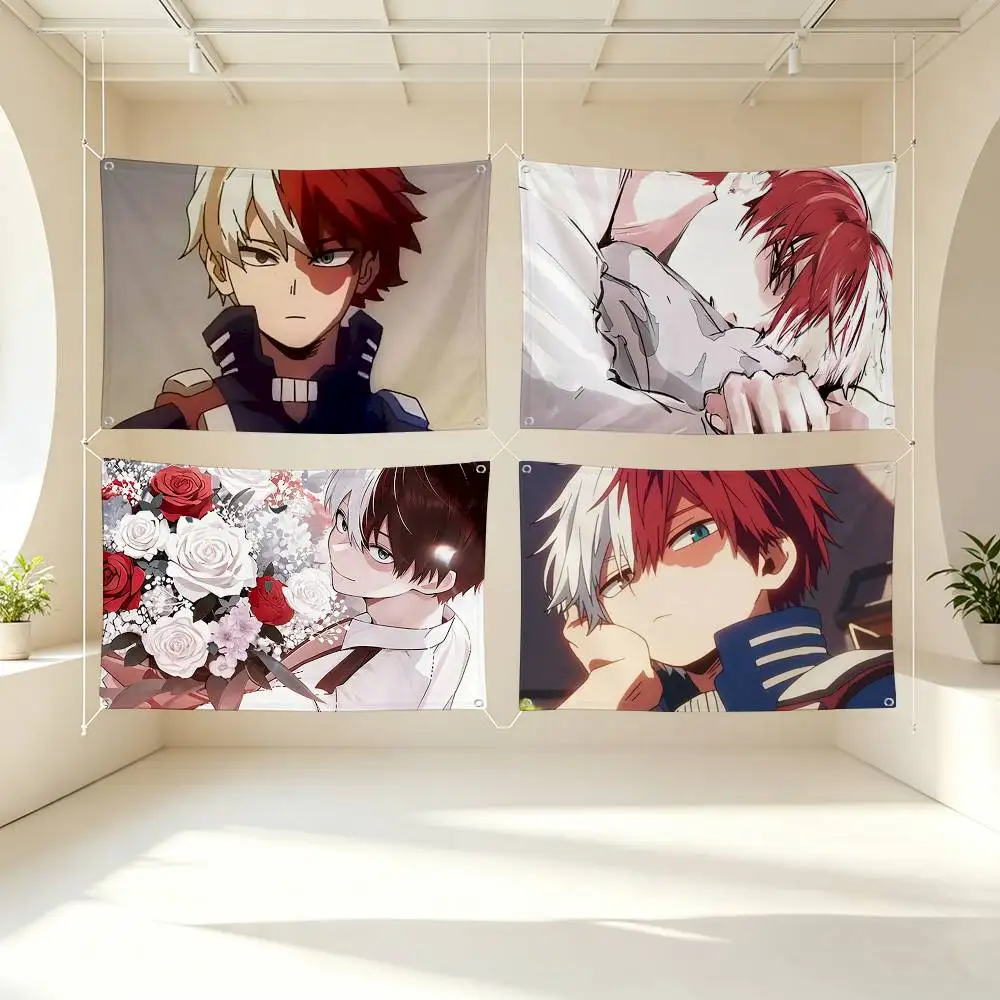 My Hero Academia Shoto Todoroki Flags Wall Hanging Tapestry Outdoor Garage Room Decorative flag Background Blanket