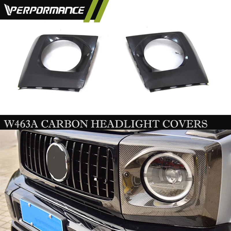 

2019-2024 G CLASS W463A G500 G550 G350 G63 TP Style Carbon Fiber Headlight Covers W464 G63 Head Lamps Covers
