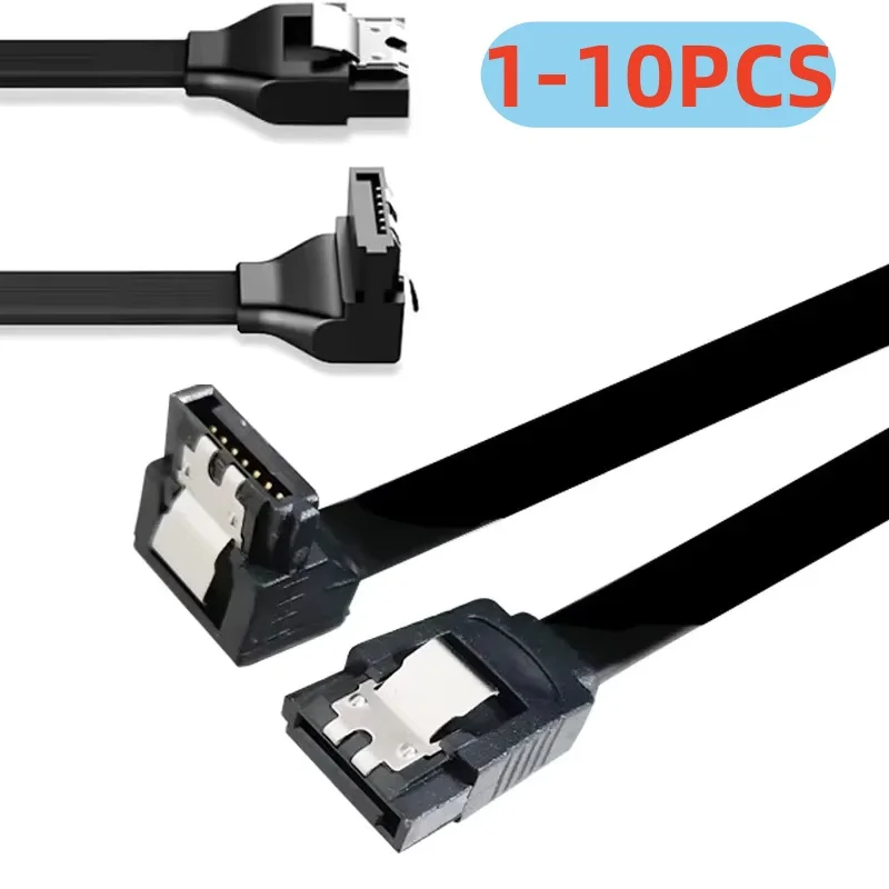 Câble de données SATA 3.0 de 50CM, adaptateur de câble Sata III haute vitesse, convertisseur de connexion pour lecteur de disque dur SATA, SSD, lecteur de CD, ordinateur de bureau, 1 à 10 pièces