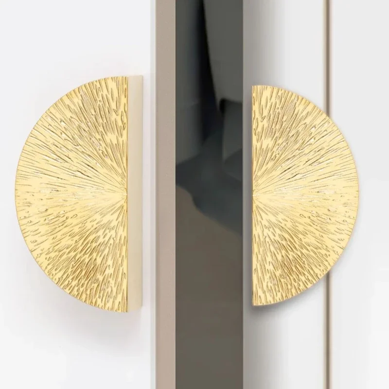 Brass Round Semicircular Cabinet Door Knob Handle Desk Drawer Pulls Modern Knobs Furniture Hardware Kitchen Accessories