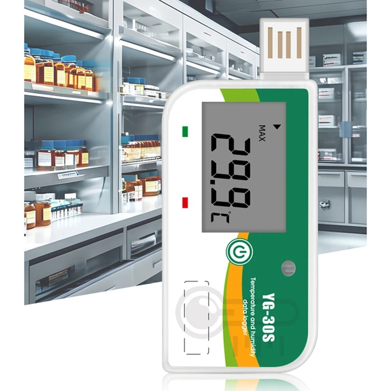 FULL-180 Days USB Temperature Data Recorder Disposable Data Logger PDF Report 35000 Point Datalogger For Cold Chain Transport