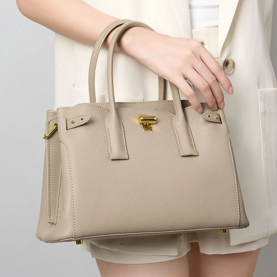 

Cowhide versatile casual bag, single-shoulder crossbody bag, high-end handbag, water-resistant tote bag