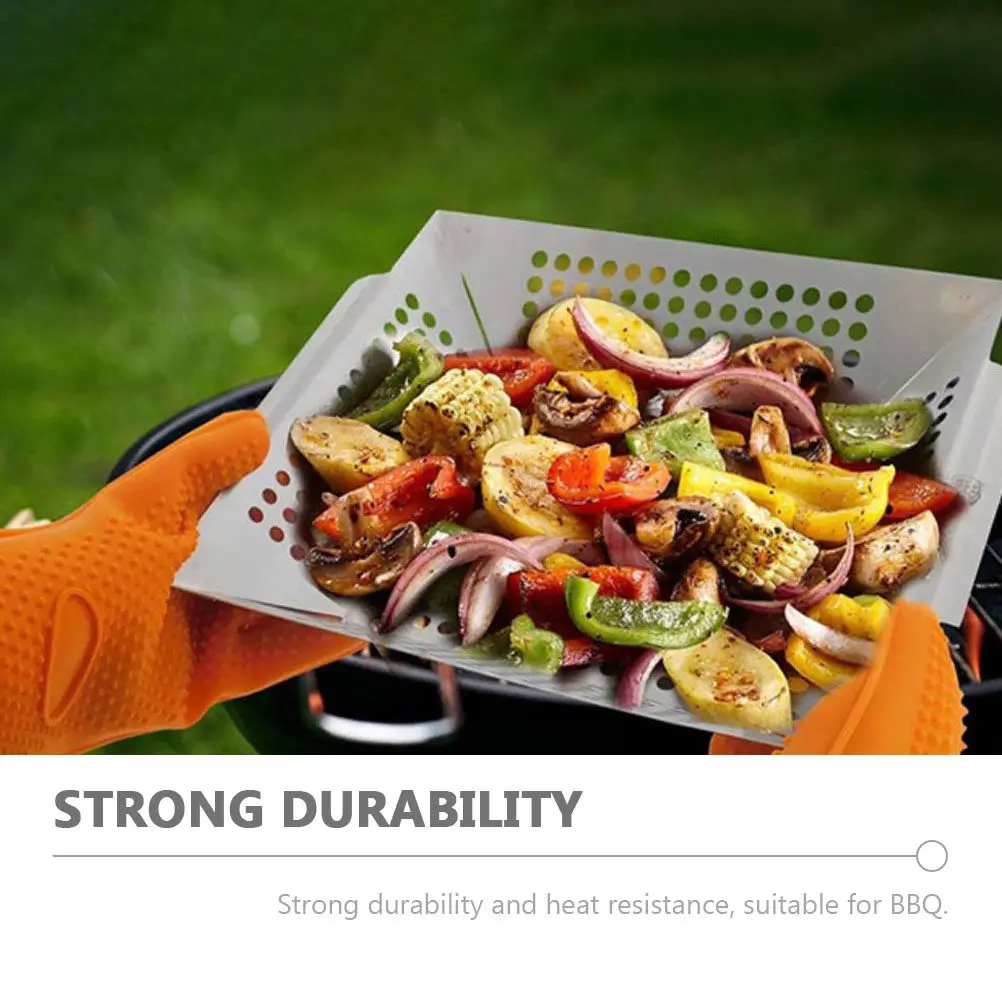 

1 шт. Сковорода-гриль из нержавеющей стали, большая вместимость, термостойкая, портативная, для барбекю на открытом воздухе, для стейков