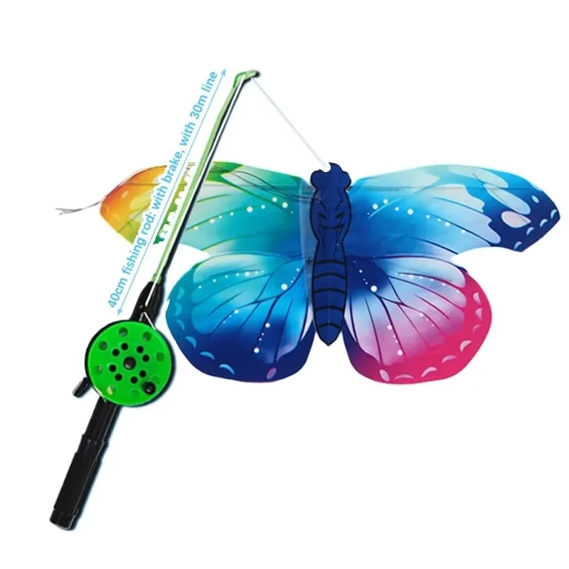 Cartoon Fish Butterfly Eagle Kite for Kids - Outdoor Flying Toy with Handle & 30m String Children's Beach Park Activity Gift