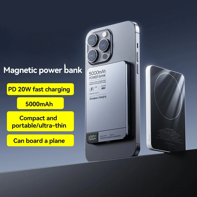 For Xiaomi High Quality Alloy 10000mAh Fast Charger Power Bank With Battery Powerbank Magnetic Wireless Phone Charger