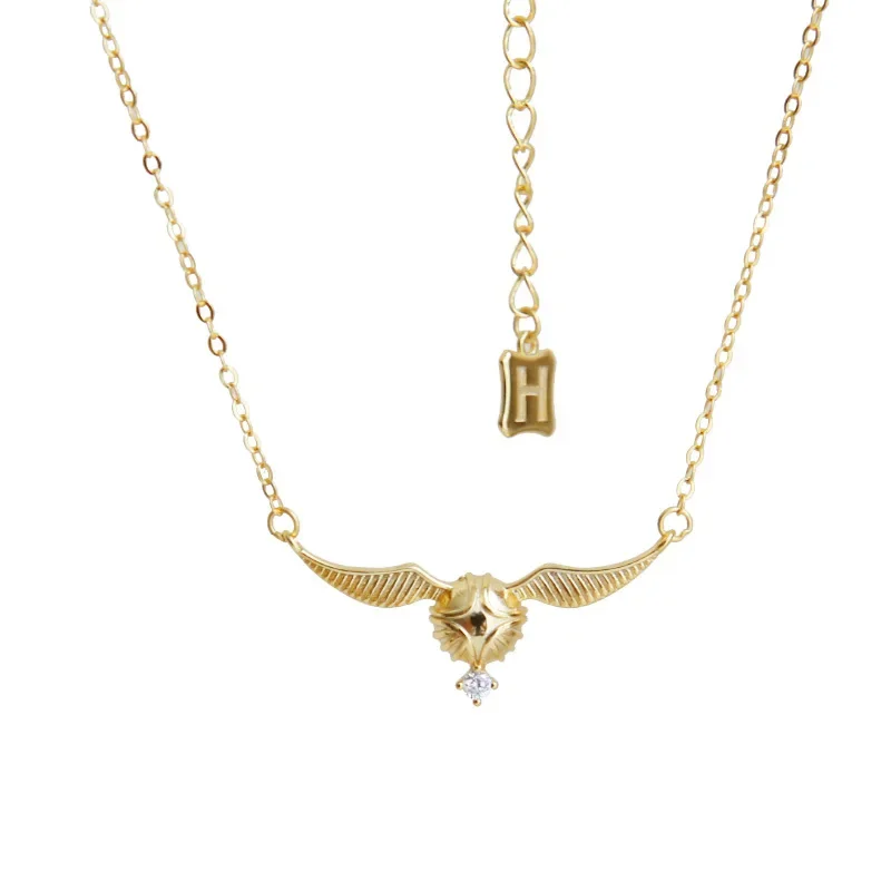 Golden Snitch Harries Necklace Hogwarts Pottered Women\'s Ins Niche Design Collarbone Chain Goddess Valentine\'s Day Gift Girls