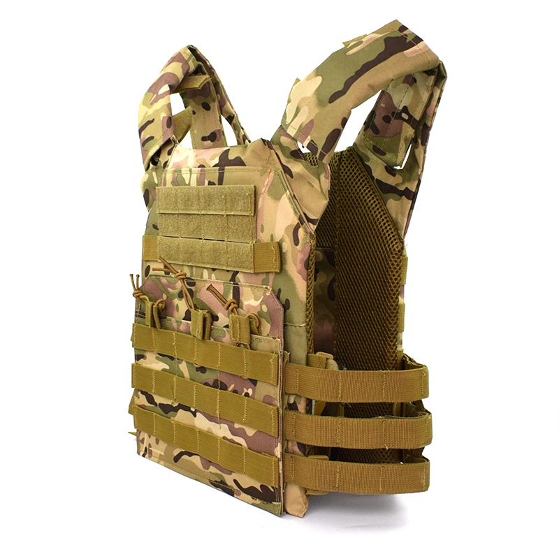 Chaleco táctico JPC ajustable, chaleco Molle para caza al aire libre, chaleco Molle de Paintball Airsoft con placa protectora para el pecho