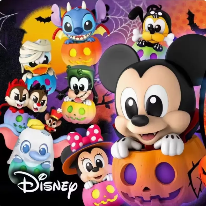 Disney mickey mouse e amigos abóbora série caixa cega bonito dos desenhos animados ponto mickey figuras halloween presentes surpresa para crianças