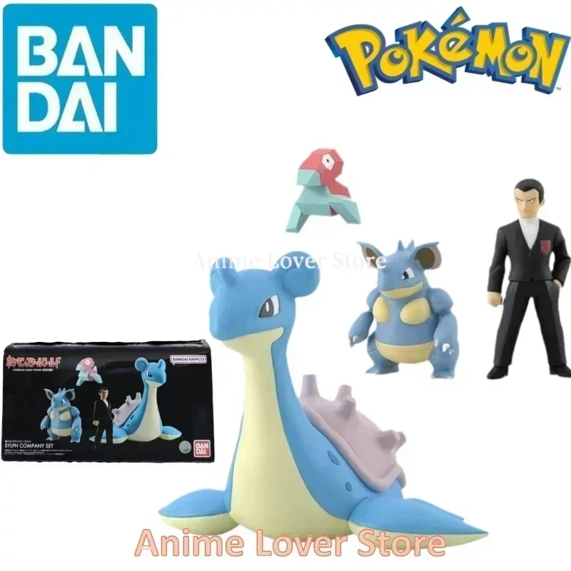 Bandai Original Shokugan POKEMON Scale World Kanto Region Giovanni Lapras Nidoqueen Porygon Anime Figures Toys for Kids Gift