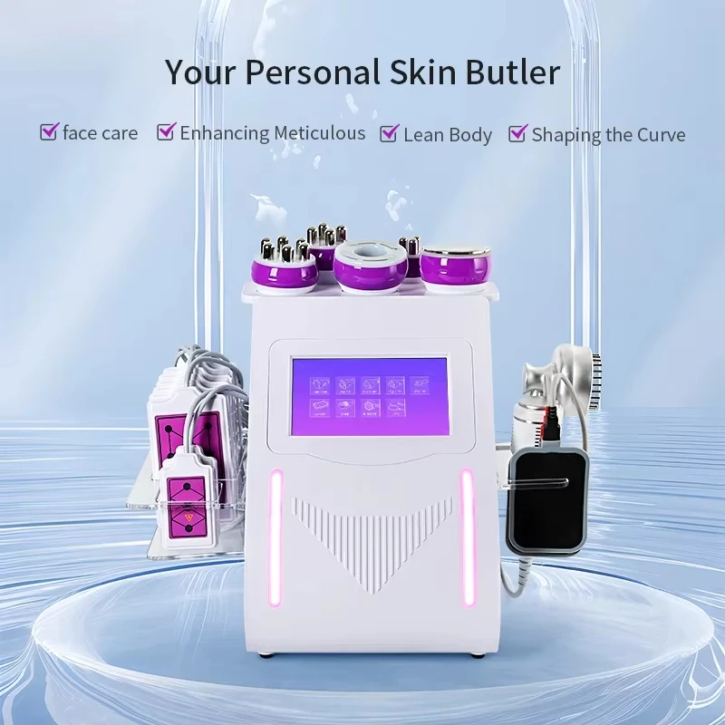 

9-in-1 Ultrasonic Cavitation Machine with Vacuum Laser RF 80K Cavi Lipo Slimming Liposuction for Face Lifting & Body Shaping