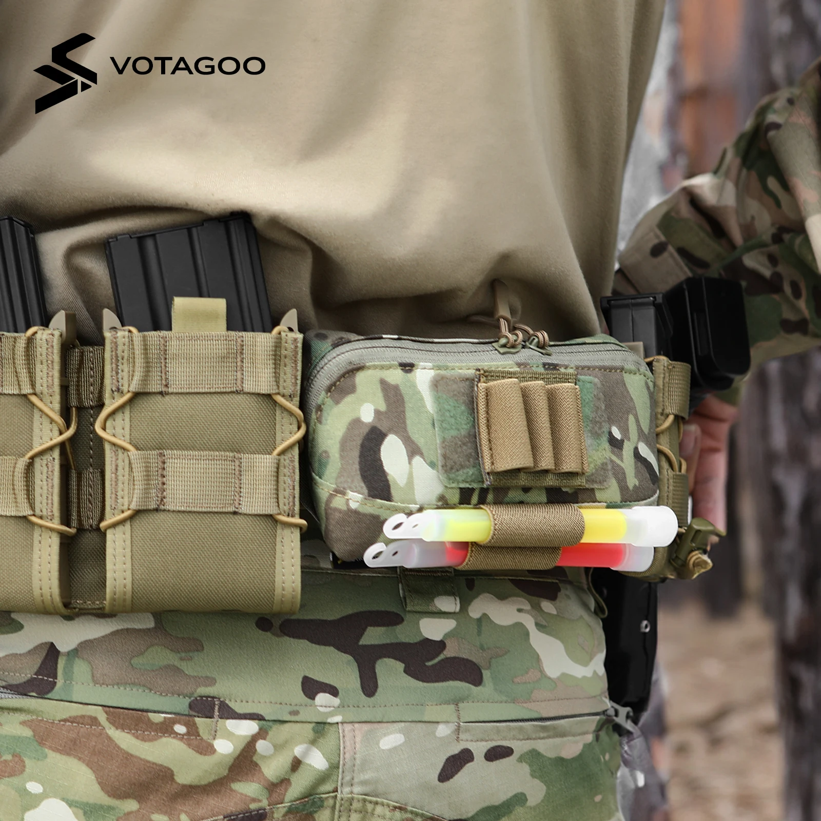 VATAGOO Tactical MOLLE Admin Pouch Laser Cut Utility Belt Pouch EDC Tool Organizer Modular Zippered Medical Pouch view 5