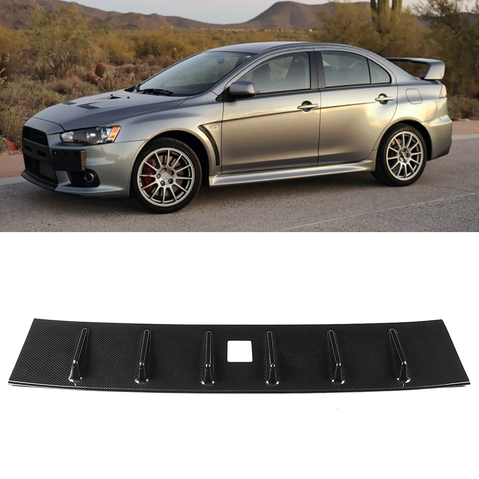 Carbon Fiber Texture Car Rear Roof Trunk Spoiler Wing Lip Fit for Mitsubishi Lancer 2008‑2015