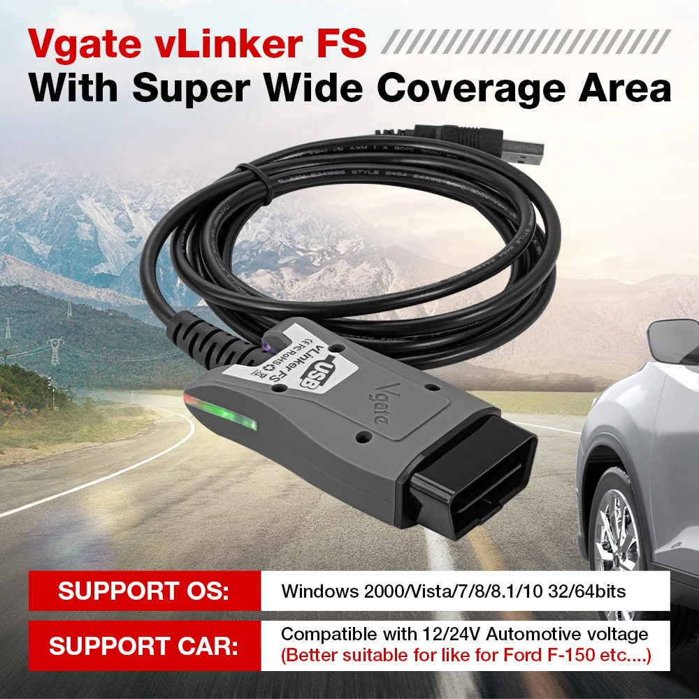 Vgate VLinker FS ELM327 USB OBD2 Scanner FORScan HS/MS-CAN Auto-Diagnosewerkzeuge für Mazda/Ford MS/HS CAN PK OBDLink EX – Detail 4