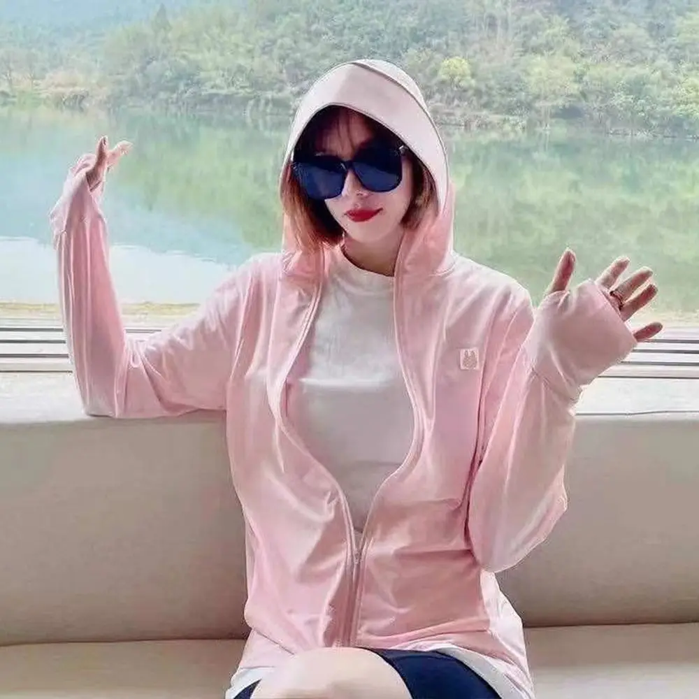 

Sun Protection Summer Sunscreen Clothes Cover Up Loose Long Sleeved Jacket Breathable Cycling Women's Thin Coat for Women