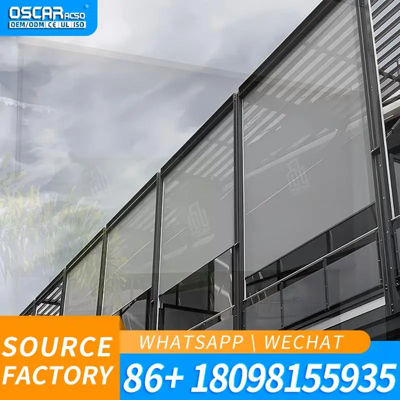 Outdoor Space With Automatic Smart Drive Exterior Zip Track Electric Roller Blinds for Effortless Shade Rolling Blind