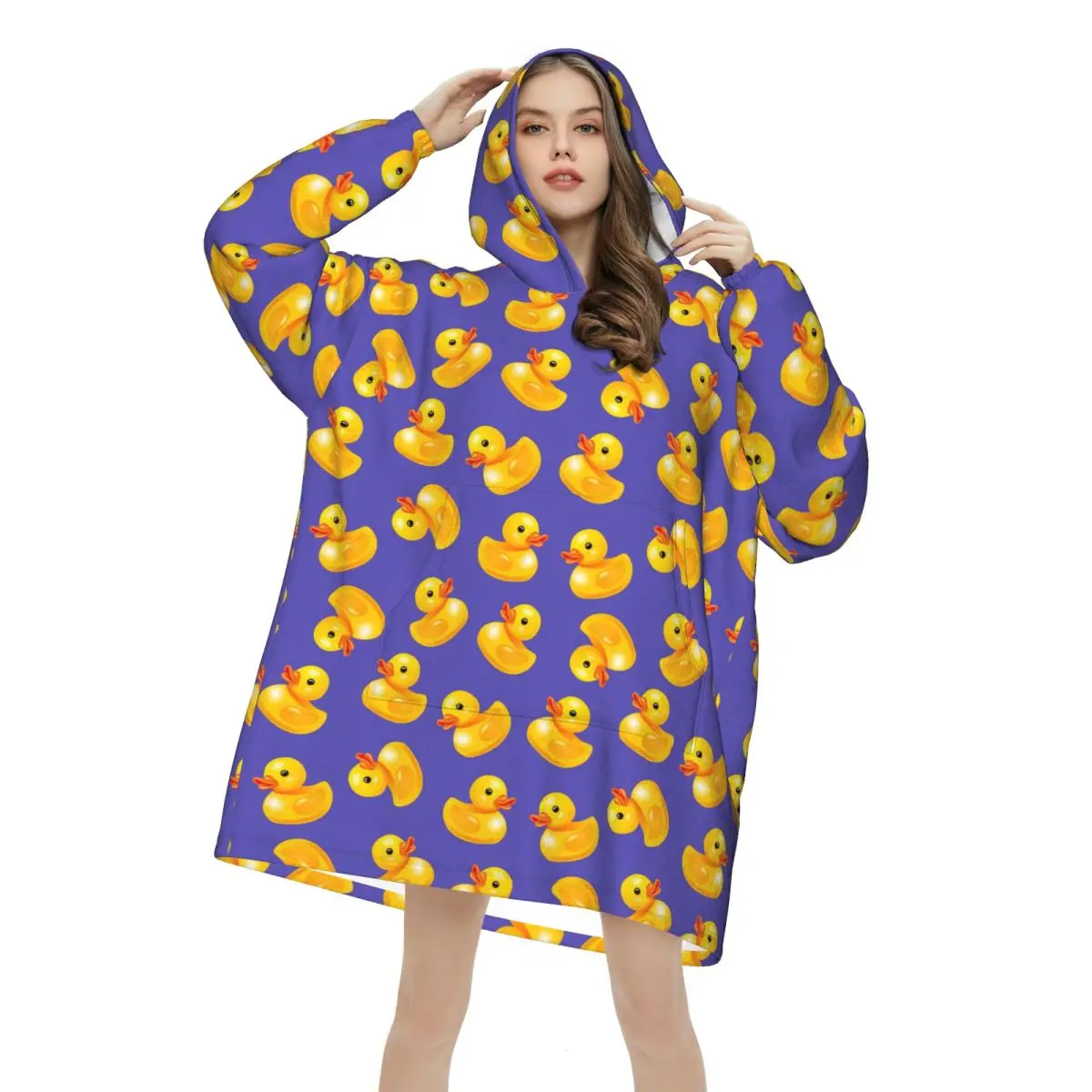 Duck Wearable Blanket Hoodie Oversized Hooded Blankets for Women Soft Warm Cozy Flannel Fleece Pullover Sweatshirt
