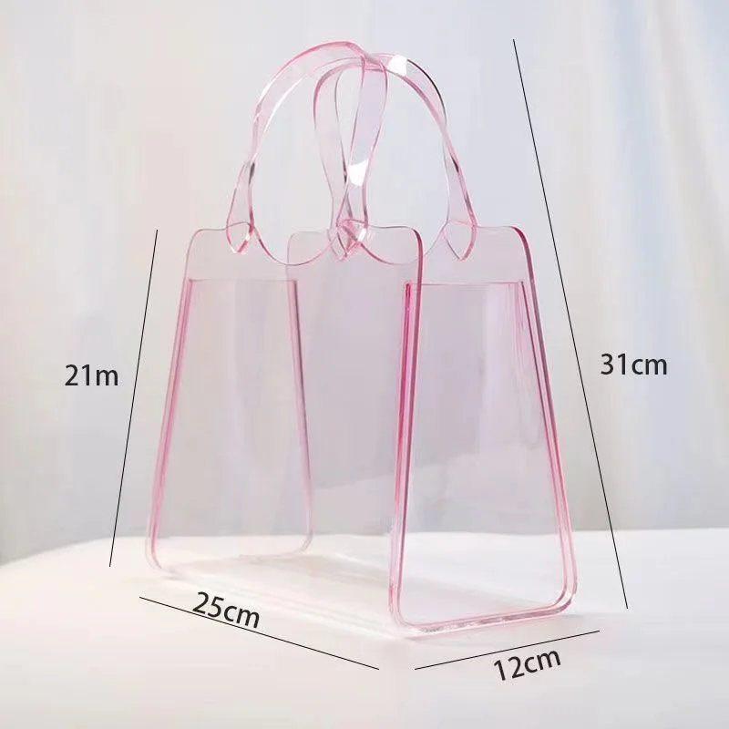 GIEMZA Nordic Transparent Acrylic Fashion Women\'s Bag Vase Shopping Basket Decoration Light Luxury Living Room Fish Tank Flower
