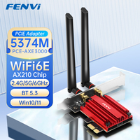 FENVI WiFi 6E AX210 5GHz PCIE Adapter 5374Mbps BT5.3 Tri-Band 2.4G/5G/6Ghz 802.11AX Wireless Network Wi-Fi Card For PC Win 10/11