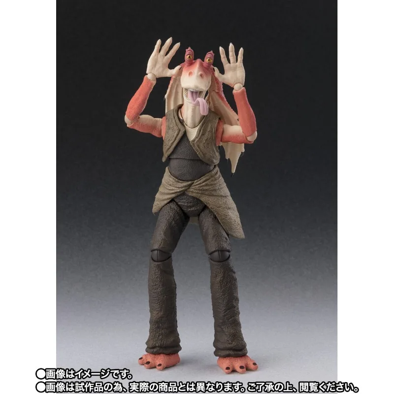 Bandai original genuíno anime star wars: episódio a menace fantasma jar binks s.h. figuarts 16cm modelo figura de ação brinquedo presente