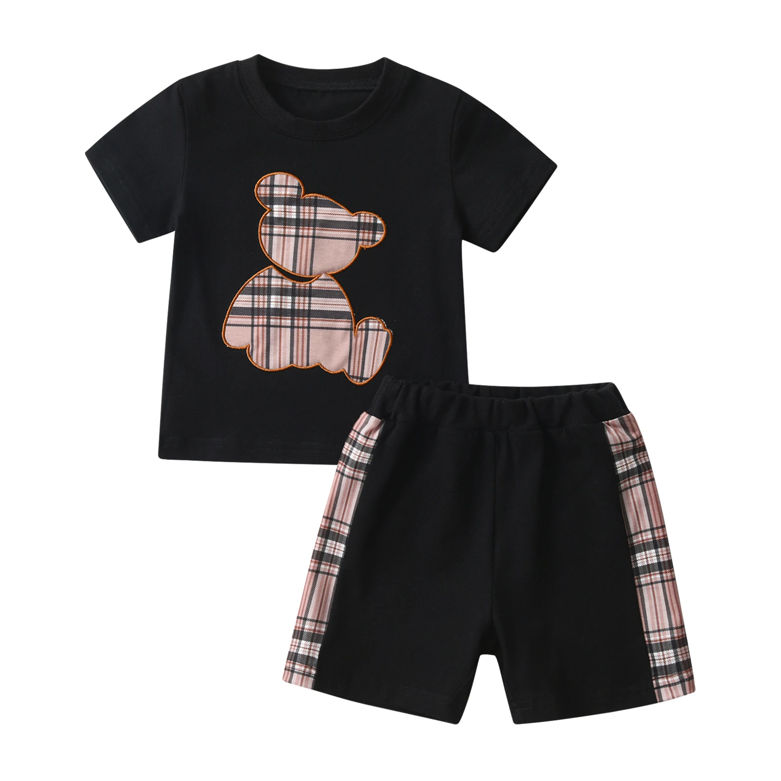 Toddler Baby Boy 2Pcs Clothes Set Summer Thin Cotton O-Neck Short Sleeve T-shirt with Short Pants Cute Outfit for Boys