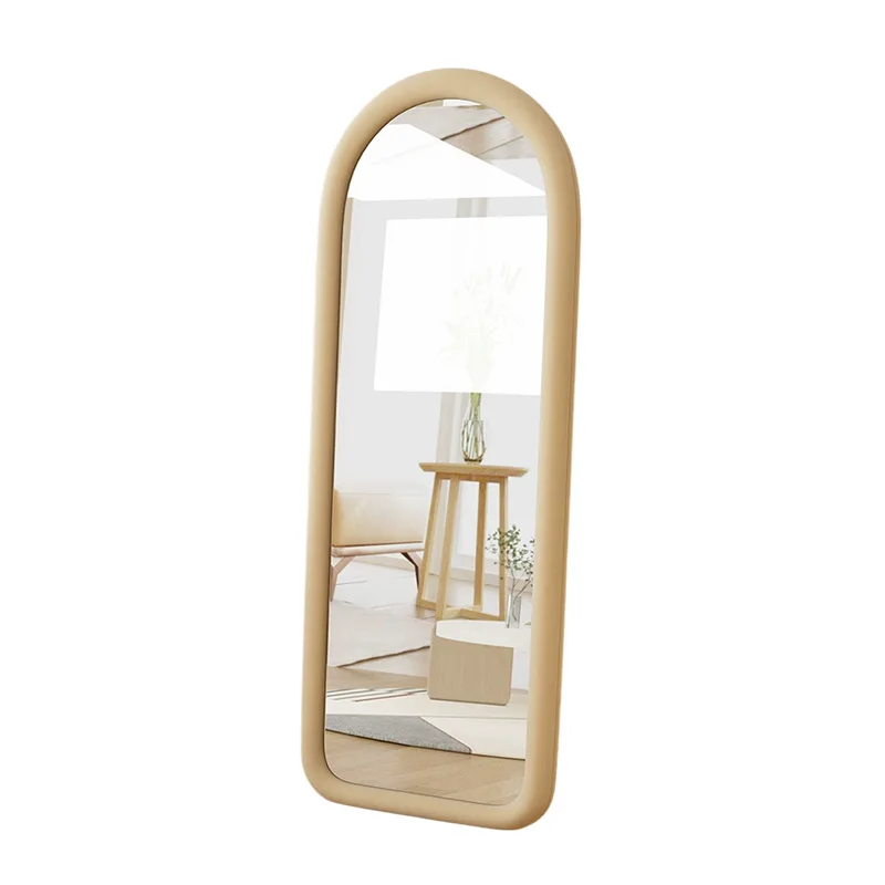 Cream wind Nordic floor mirror, bedroom full body dressing, living room home fitting mirror