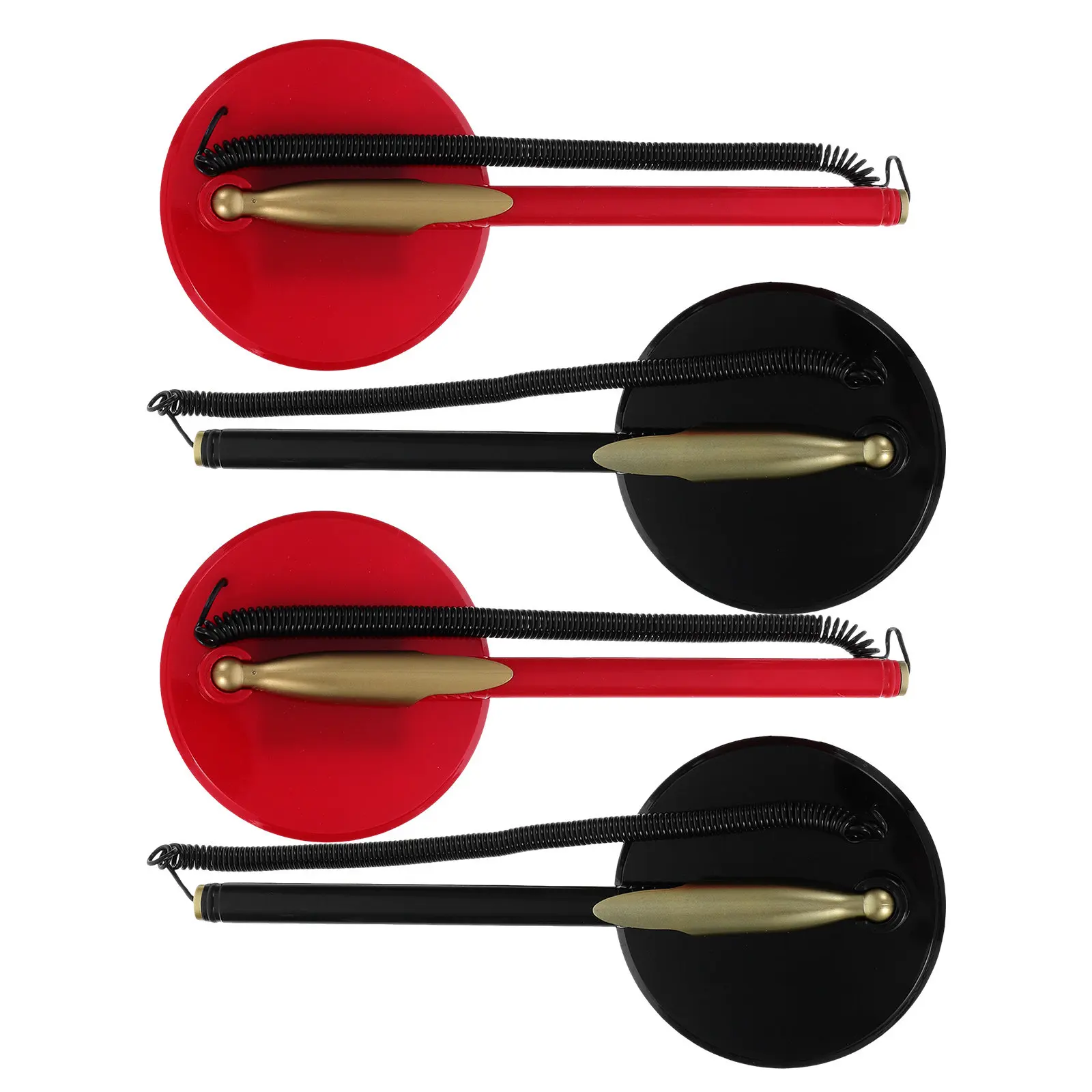 

4Pcs Professional Desk Pen Set Black Red Elegant Ballpoint Pen with Stand for Wedding Reception Office Guest Sign in Events