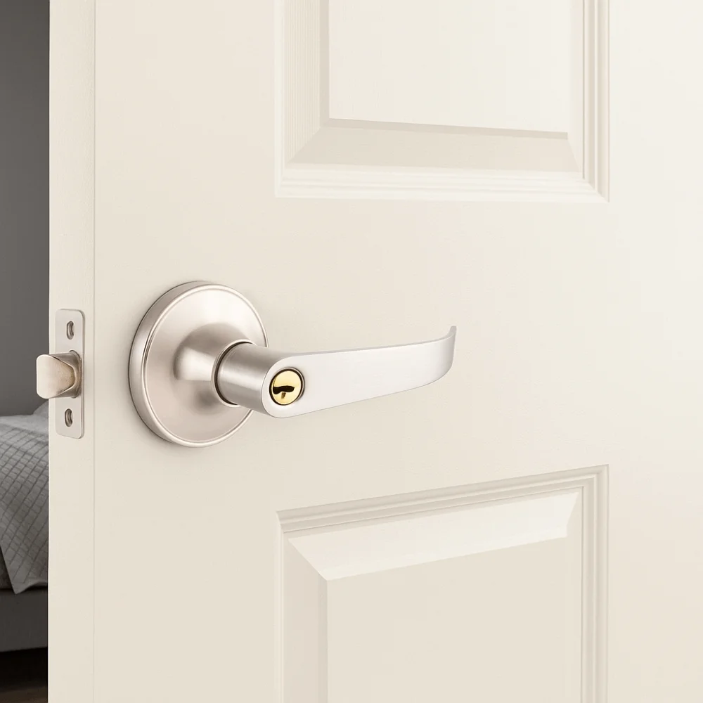 

Privacy 35-50mm Three-Pole Spherical Door Lock Aluminum Alloy High-Grade Spherical Door Lock with 3 Keys Keyed Locks Living Room