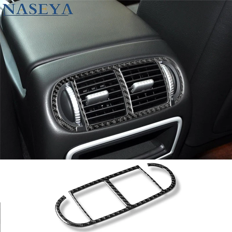 

For Porsche Cayenne Sport SUV 2003-2010 Car Interior Decorative Accessories Carbon Fiber Rear Air Conditioning Vent Stickers