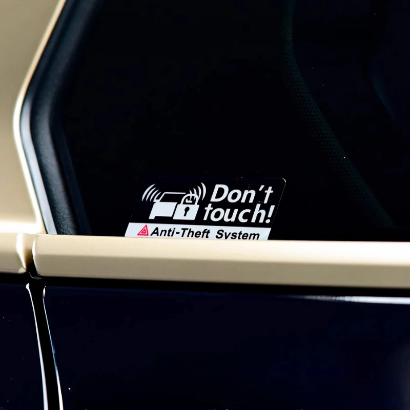 1PC Don't Touch! Anti‑theft Warning Funny Vinyl Stickers Decals Waterproof for Auto Window Side Body Bumper Decor Accessories