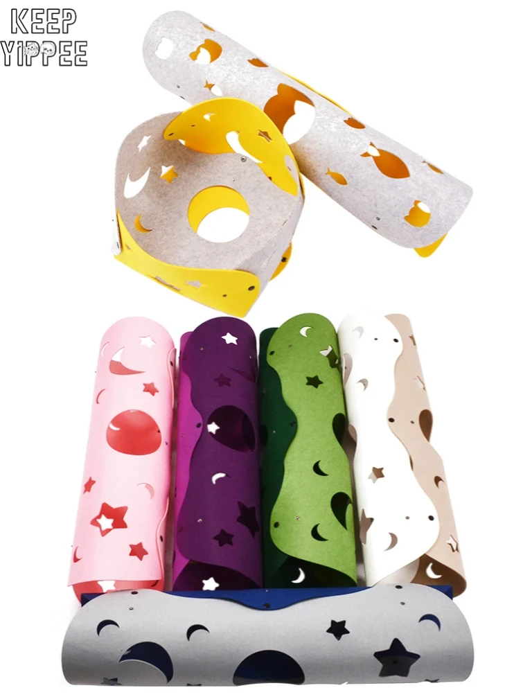 

5mm Thicked Splicing Cat Tunnel Bed For Pusscat Foldable Tube DIY Play Activity Rug Toy For Interactive Felt Pom Nest Deformable