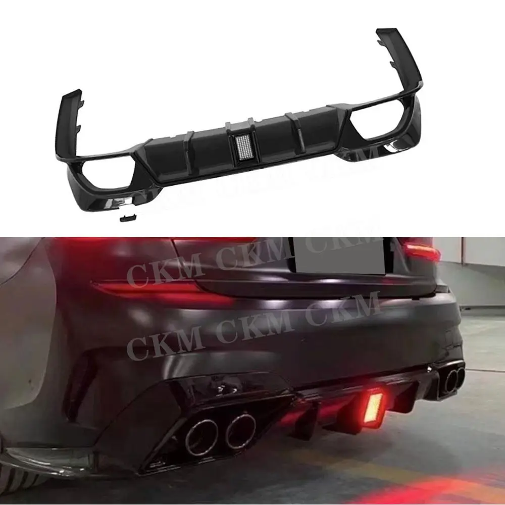 

Rear Bumper Diffuser Spoiler Side Splitters LED Light For BMW G20 G28 M Sport 2019 2020 2021 Car Styling Bodykits Accessories