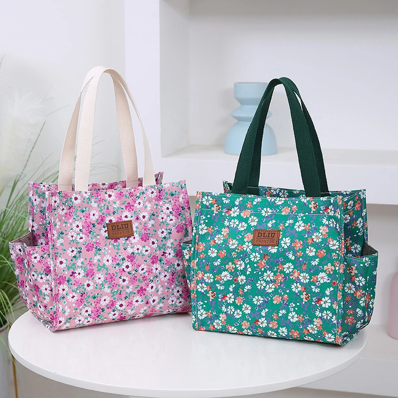 1PC Fashionable Tote Bag With Zippered Lunch Box Bag Thermal Bento Bag Hand Carrying Bag For Office Workers And Moms With Kids