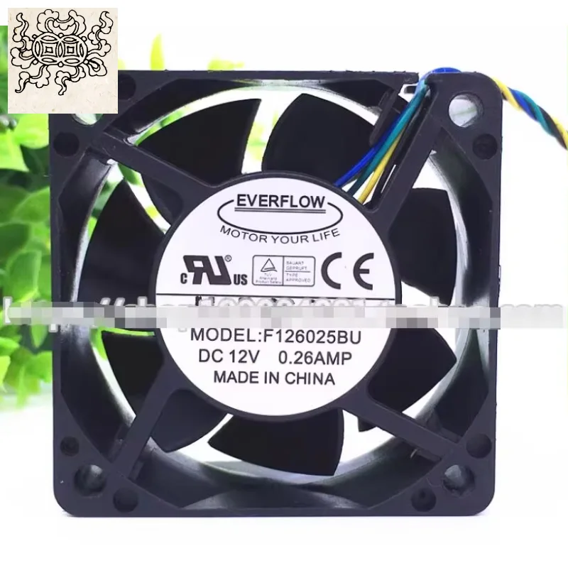 

Ltsf For EVERFLOW F126025BU DC 12V 0.26A 60x60x25mm 4-Wire Server Cooling Fan