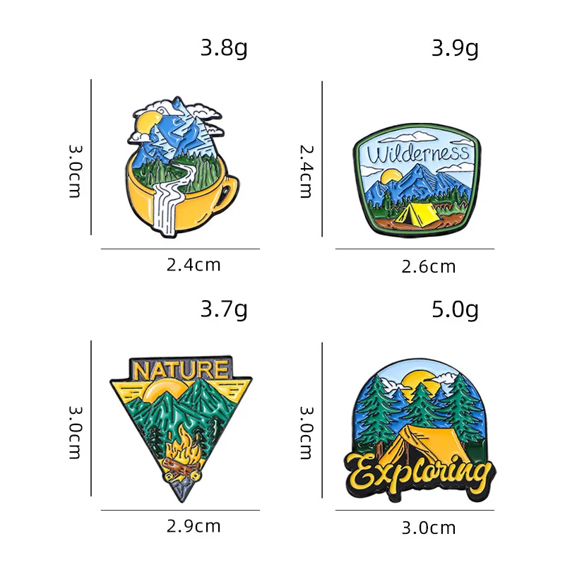 Outdoor camping badge travel souvenir brooch personalized backpack buckle decorative clothes bag hat pin gift