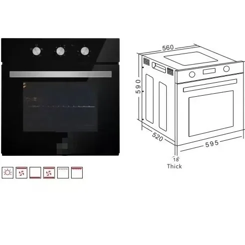 Multifunctional Electric Oven Dual Use Built-in and Countertop Design, EU US Standard Home Baking Oven