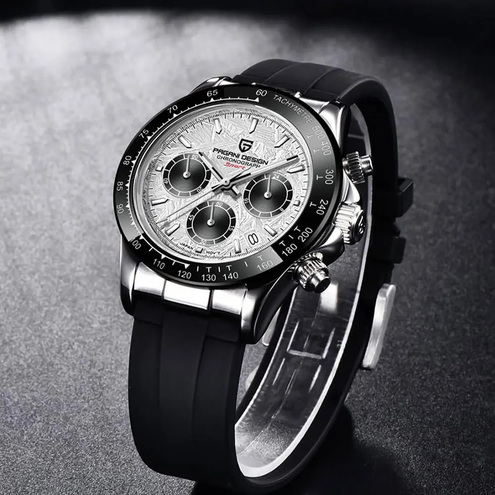 

Новые мужские наручные часы PAGANI DESIGN VK63, кварцевые часы с сапфировым стеклом, 40 мм, хронограф, керамический безель, водонепроницаемые часы 100 м, подарок для мужчин