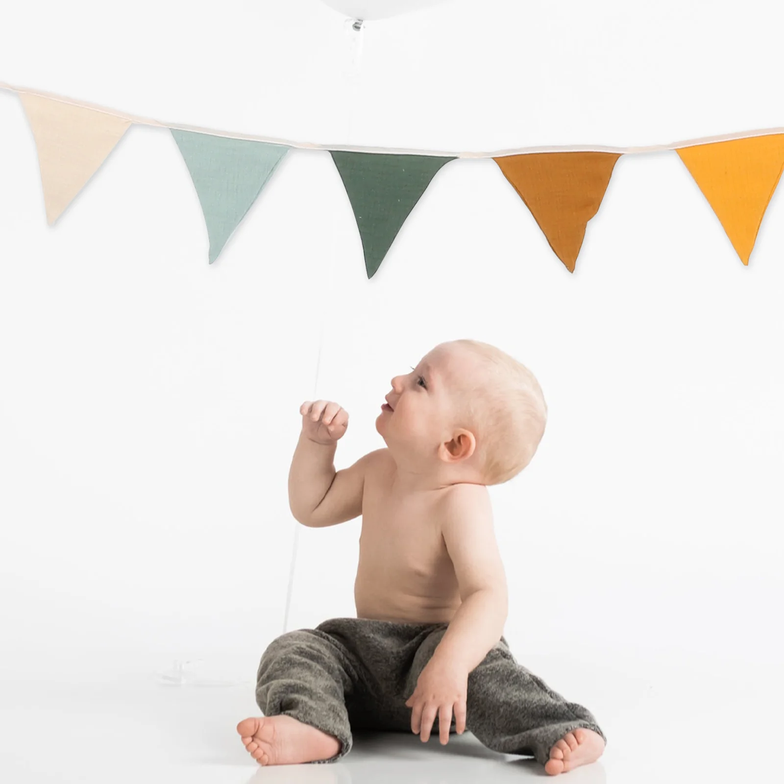 Bunting Decoration Kids Room Triangle Flags The Banner Weddings Cotton Birthday Party