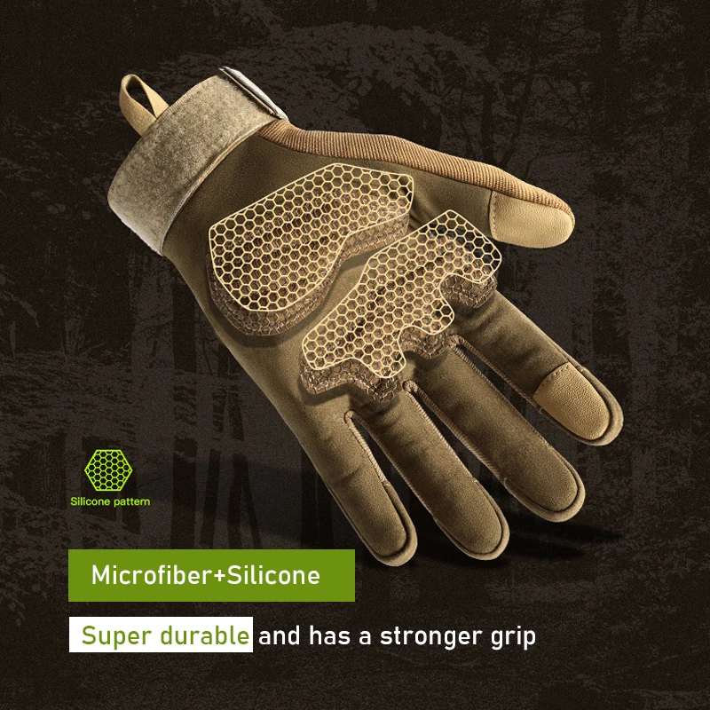 New tactical full finger gloves for men, outdoor sports, cycling, mountaineering, military enthusiasts,  special forces, combat