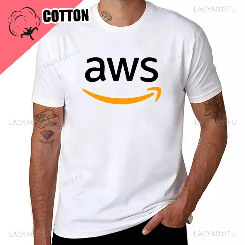 New aesthetic clothes black t shirt sweat shirts, AWS logo (Amazon Web Services logo) T-Shirt sports fan t-shirts  streetwear