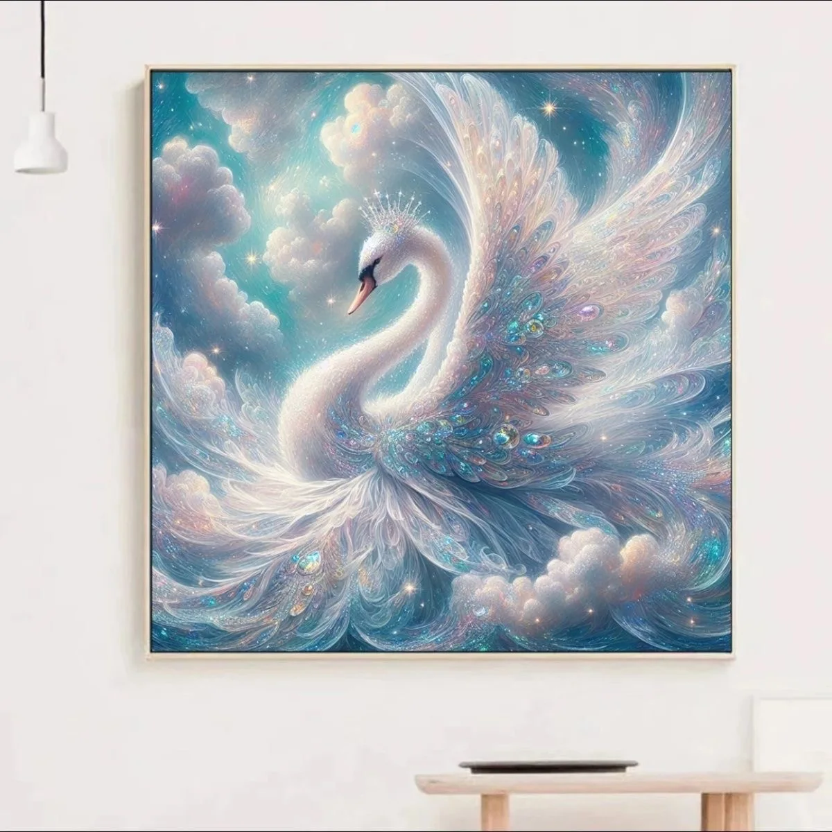 

9ct 75x75cm Swan paintings Embroidery DIY Printed Kits Cross Stitch Thread Needlework Home Decor Crafts