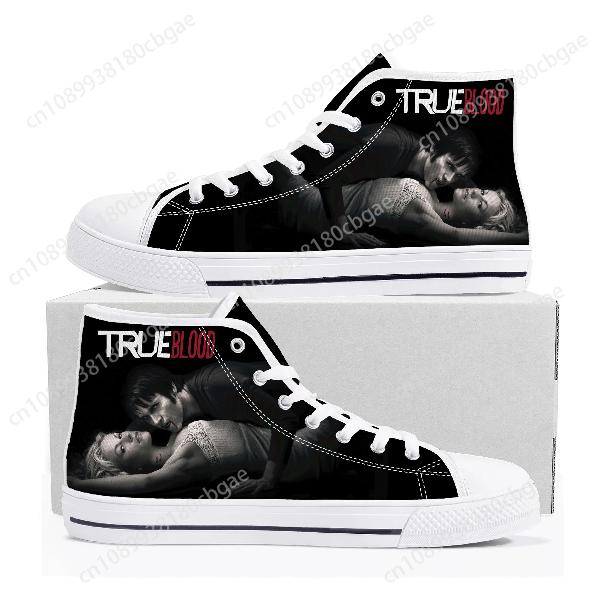 

True Blood High Top Sneakers Mens Womens Teenager Anna Paquin Stephen Moyer Canvas Sneaker couple Shoe Casual Custom Made Shoes