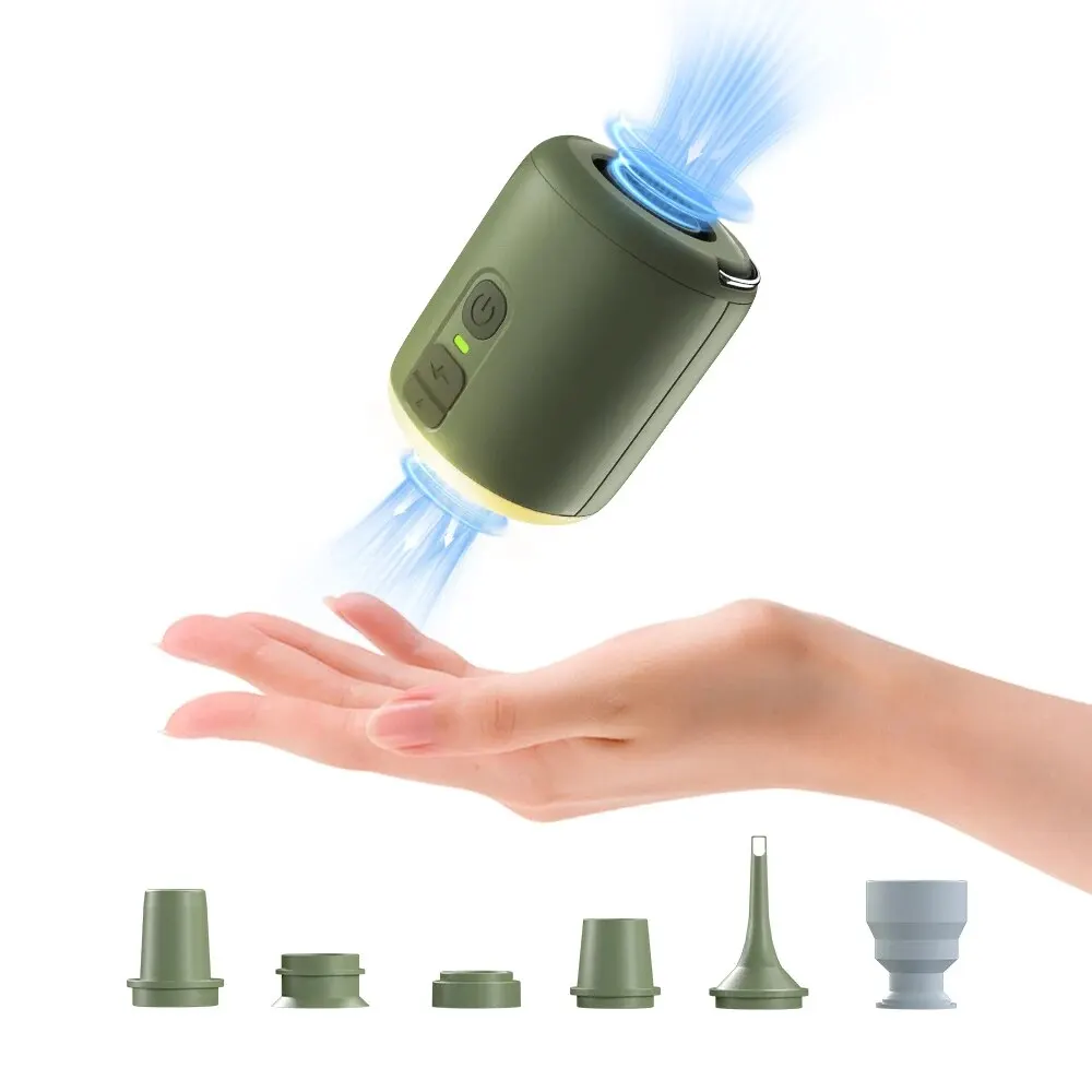 

HENGDUAN Electric Air Pump Ultralight Portable Nano Pump 2 Rechargeable Battery with Camping Lantern for Air Cushion, Air Pillow