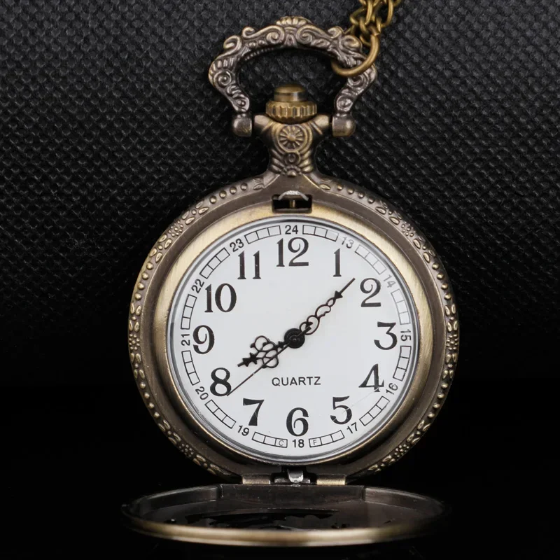 Zodiac Theme Pig Hollow Vintage Quartz Pocket Watch Necklace Accessories  Watch Friends Family High Quality Clock Fob Watches