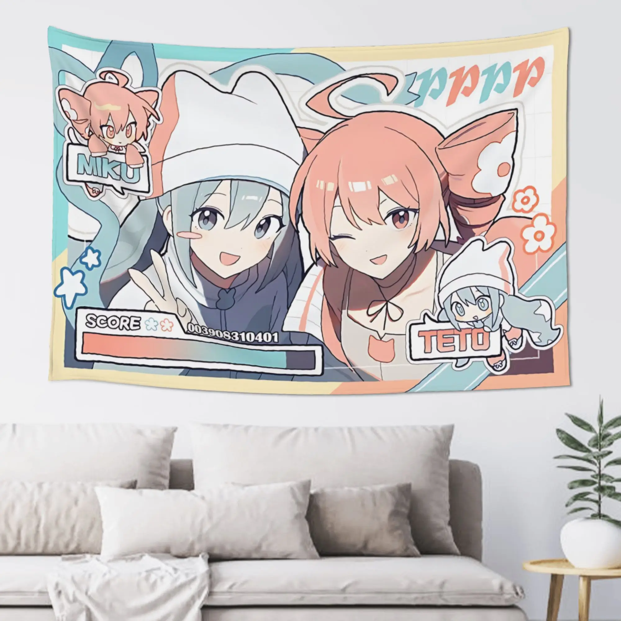 Colorful Anime Girl Customized Tapestry Bedroom Decoration  Wall Hanging Blanket Tapestry Cool Stuff For Room